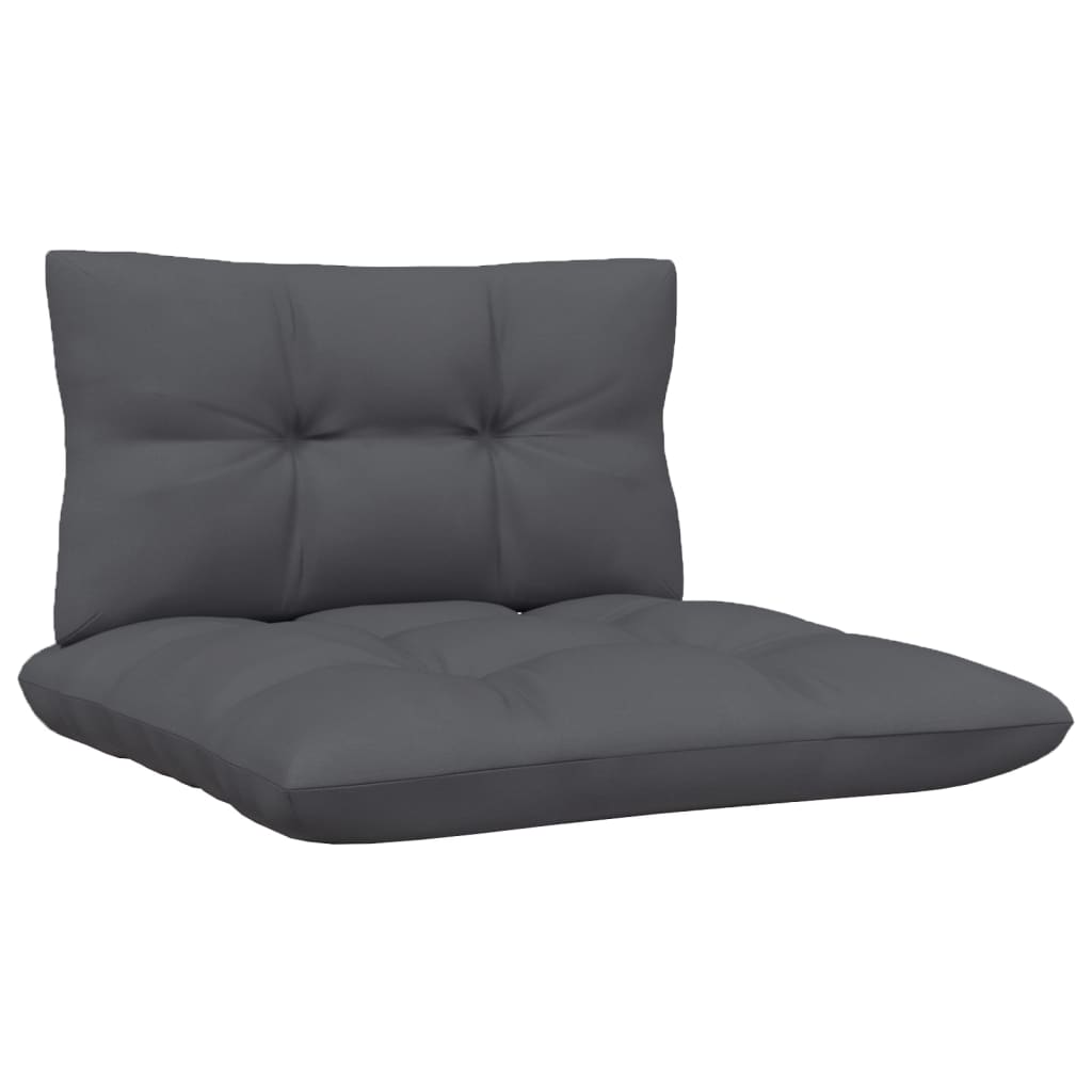 vidaXL Garden Middle Sofa with Cushions Black Solid Pinewood