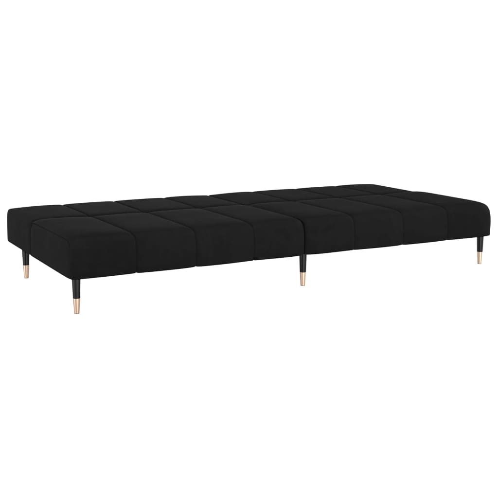 vidaXL 2-Seater Sofa Bed Black Velvet