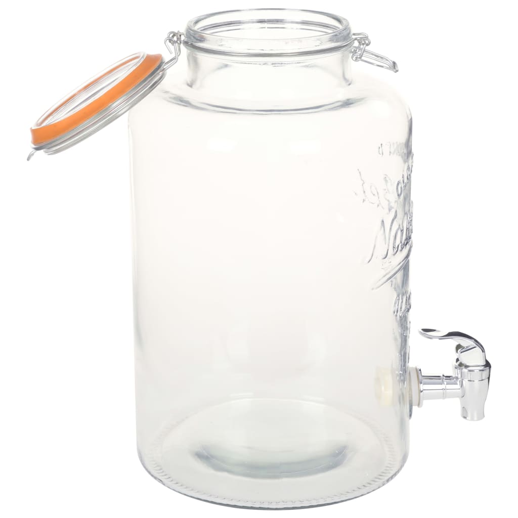 vidaXL Water Dispenser XXL with Tap Transparent 8 L Glass