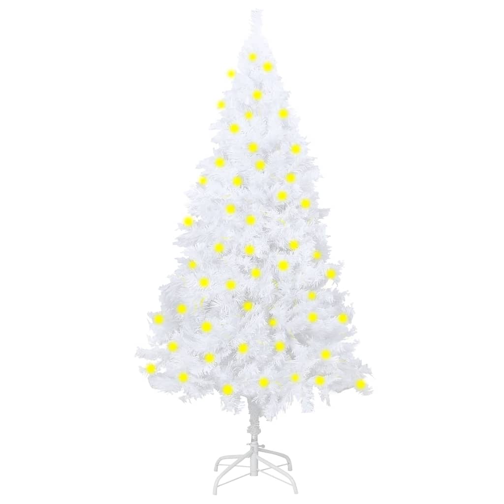 vidaXL Artificial Pre-lit Christmas Tree with Thick Branches White 180 cm