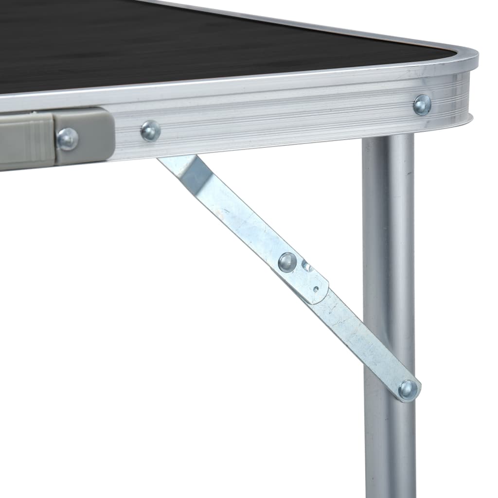 vidaXL Foldable Camping Table Grey Aluminium 180x60 cm