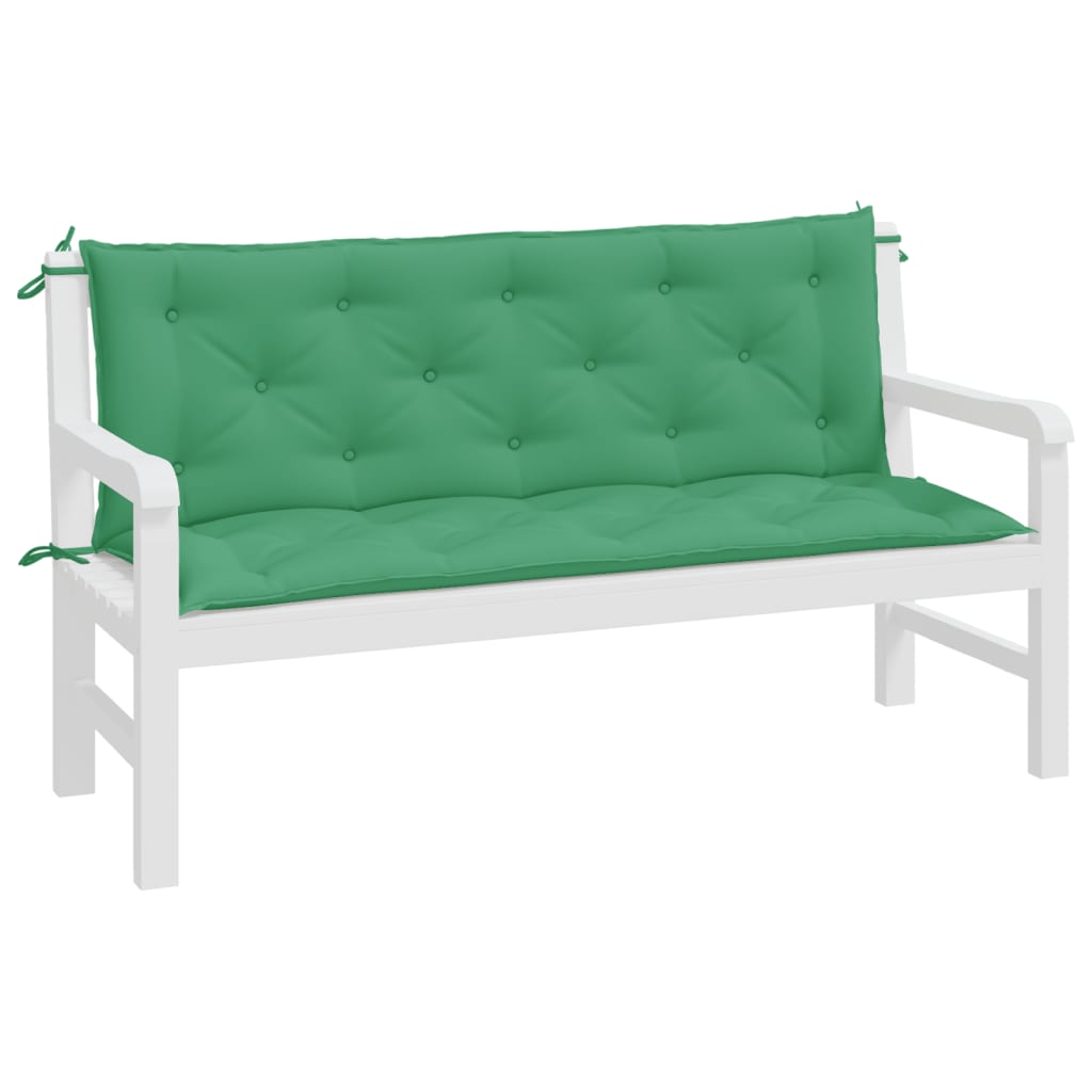 vidaXL Garden Bench Cushions 2 pcs Green 150x50x7cm Oxford Fabric