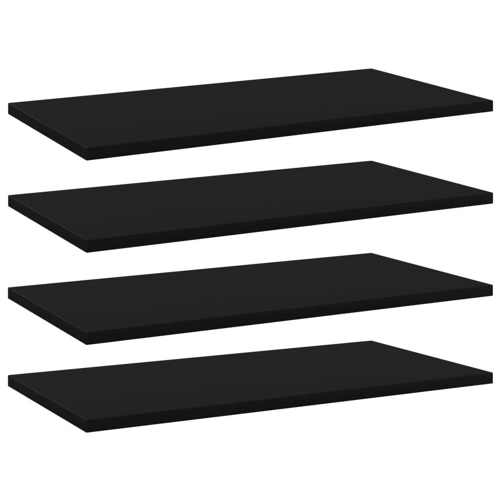 vidaXL Bookshelf Boards 4 pcs Black 60x30x1.5 cm Engineered Wood