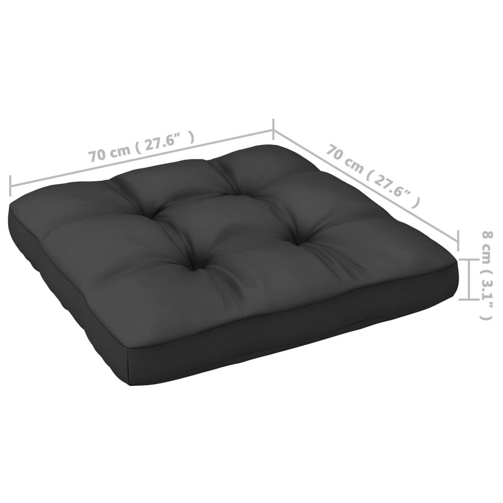 vidaXL Garden Middle Sofa with Anthracite Cushions Solid Pinewood