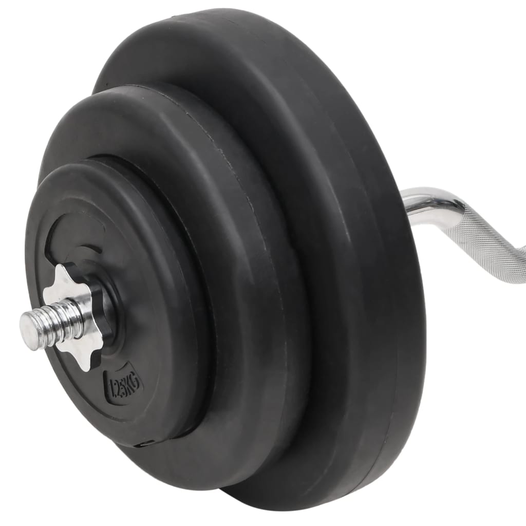 vidaXL Curl Barbell and Dumbbell with Plates 60 kg
