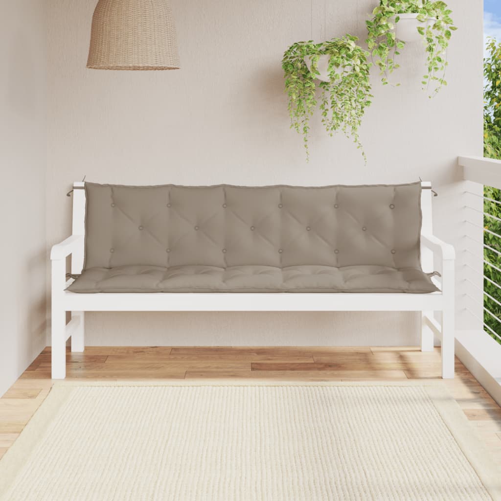 vidaXL Garden Bench Cushions 2pcs Taupe 180x50x7cm Oxford Fabric