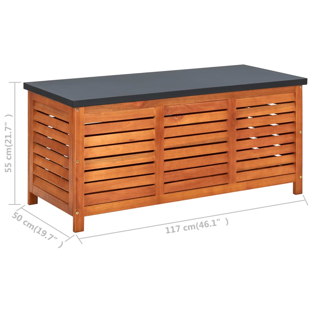 vidaXL Garden Storage Box 117x50x55 cm Solid Eucalyptus Wood