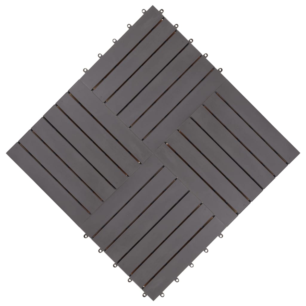 vidaXL Decking Tiles 10 pcs Grey Wash 30x30 cm Solid Acacia Wood