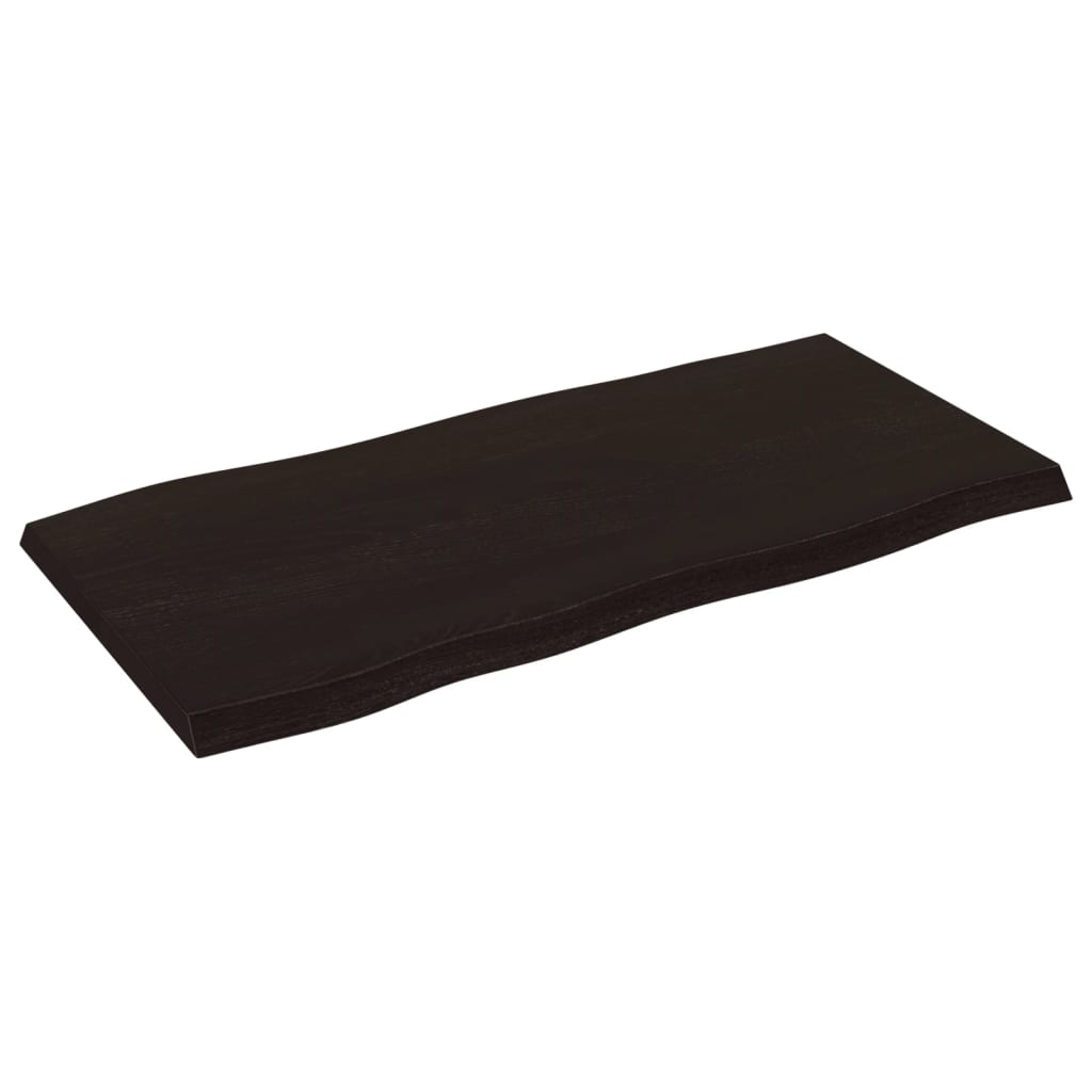 vidaXL Table Top Dark Brown 100x50x(2-4) cm Treated Solid Wood Live Edge