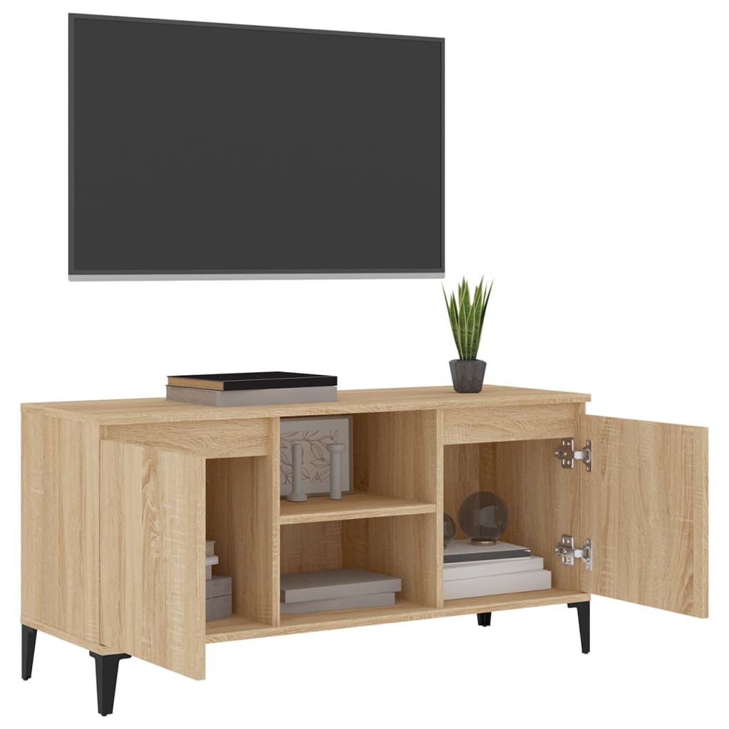 vidaXL TV Cabinet with Metal Legs Sonoma Oak 103.5x35x50 cm