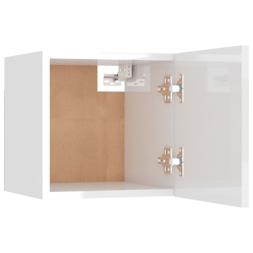 vidaXL Bedside Cabinet High Gloss White 30.5x30x30 cm Engineered Wood