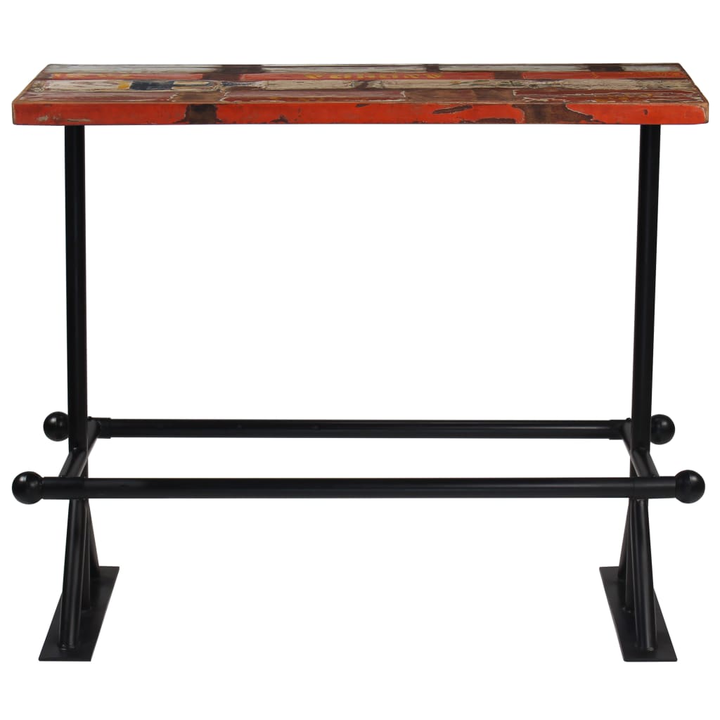 vidaXL Bar Table Solid Reclaimed Wood Multicolour 120x60x107 cm