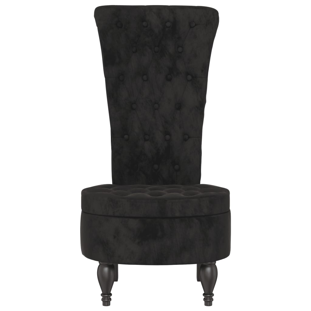 vidaXL High Back Chair Black Velvet Button Design