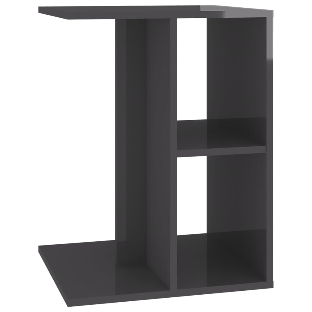 vidaXL Side Table High Gloss Grey 60x40x45 cm Engineered Wood