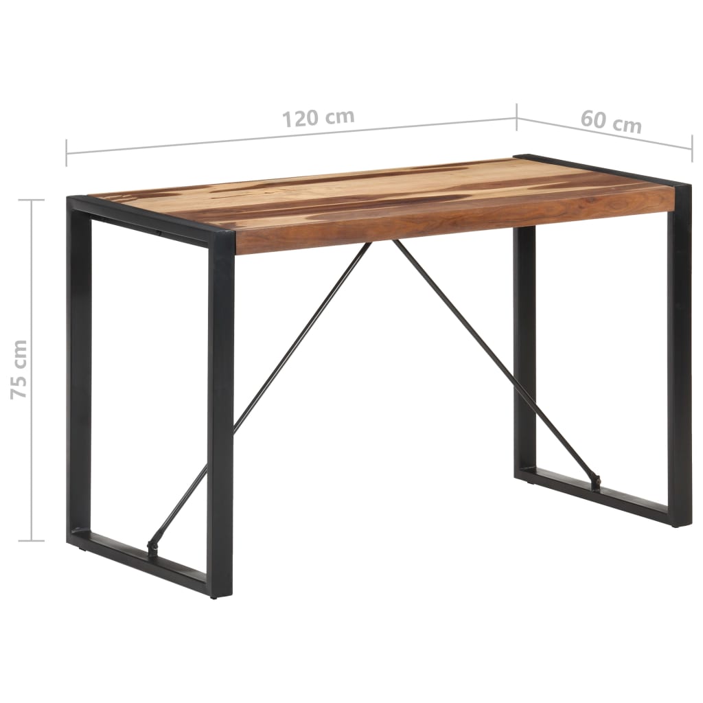 vidaXL Dining Table 120x60x75 cm Solid Wood with Sheesham Finish