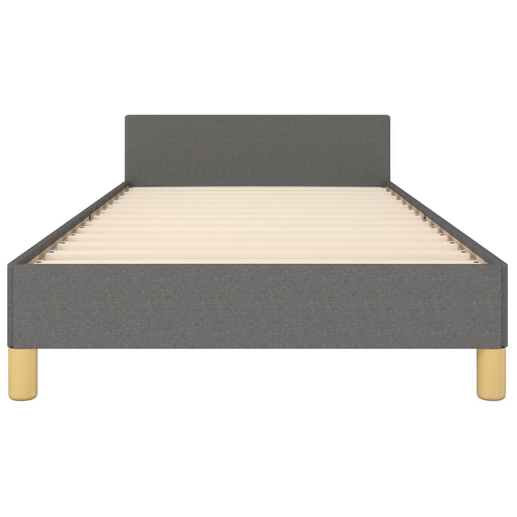 vidaXL Bed Frame with Headboard Dark Grey 106x203 cm King Single Size Fabric