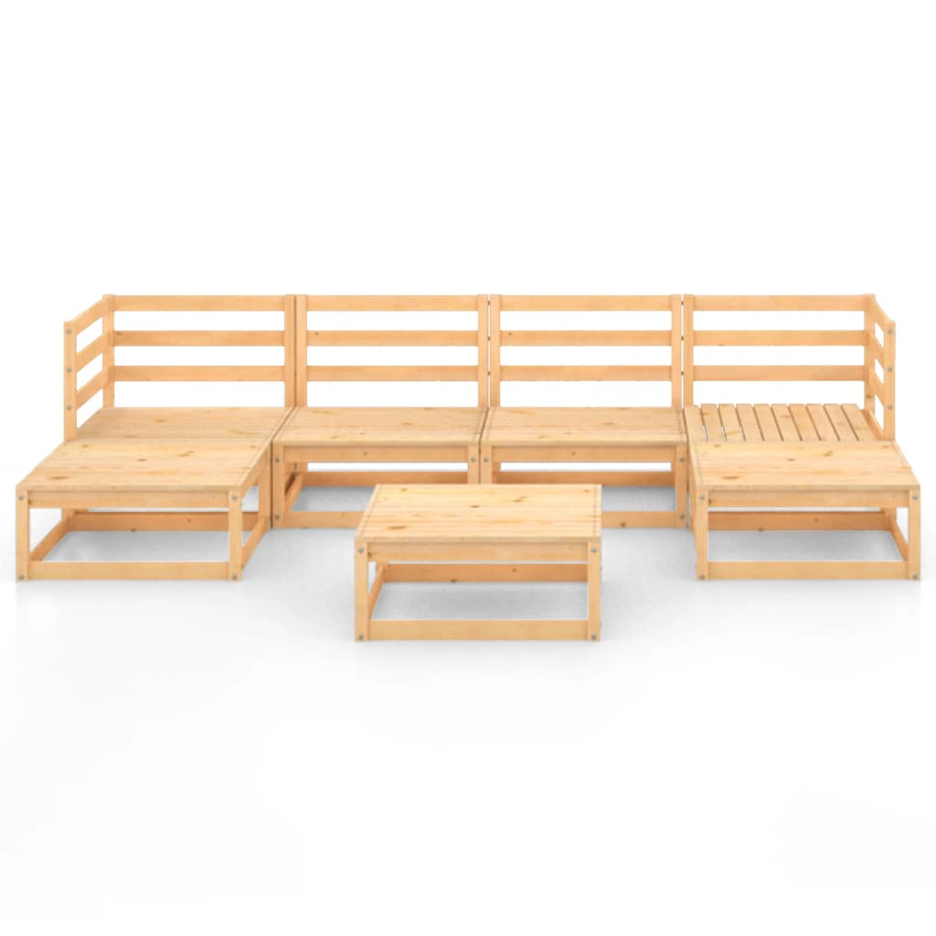 vidaXL 7 Piece Garden Lounge Set Solid Wood Pine