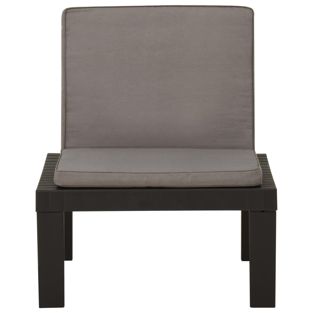 vidaXL Garden Lounge Chairs with Cushions 2 pcs Plastic Grey