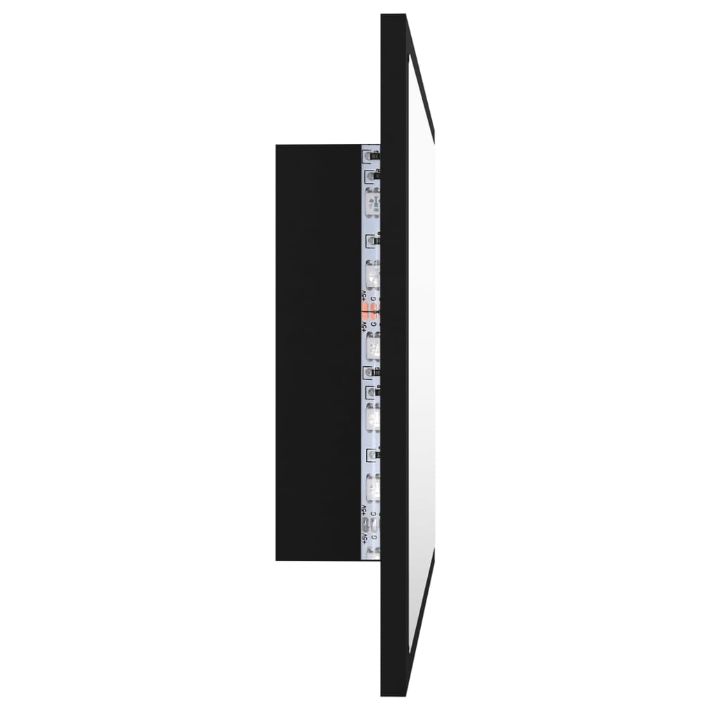 vidaXL LED Bathroom Mirror Black 60x8.5x37 cm Acrylic