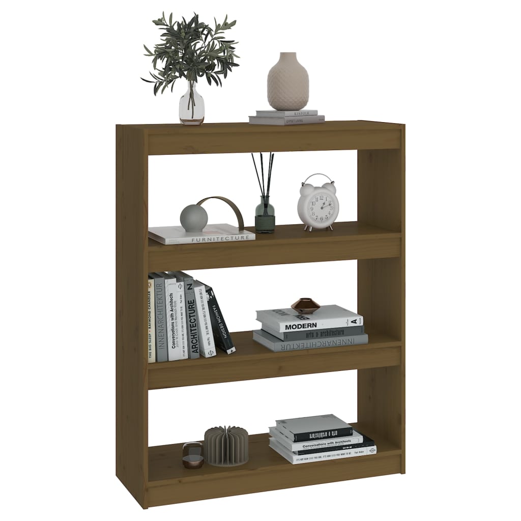 vidaXL Book Cabinet/Room Divider Honey Brown 80x30x103.5 cm Wood Pine