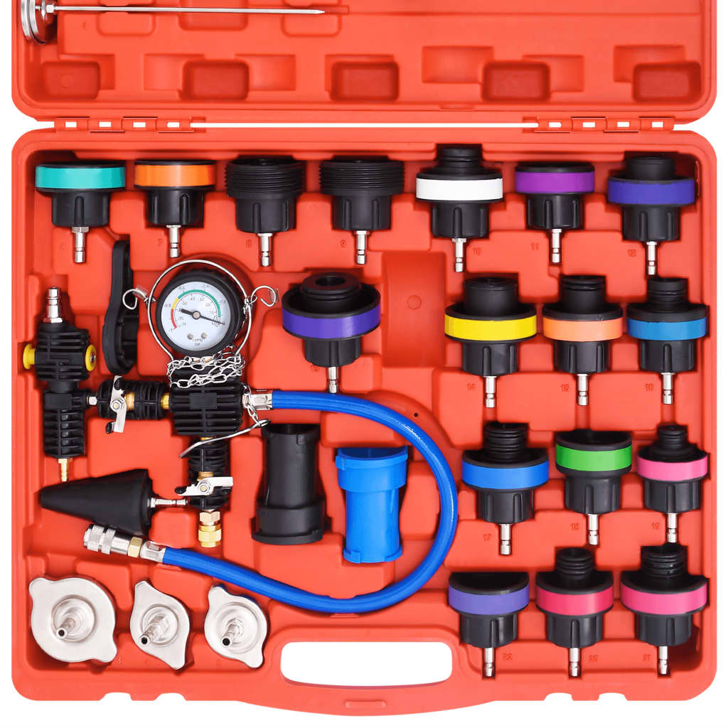 Special Tools 28-Piece Cooling System Tester Coolant Pump Tester Test Case Compressed Air Tool Car 
