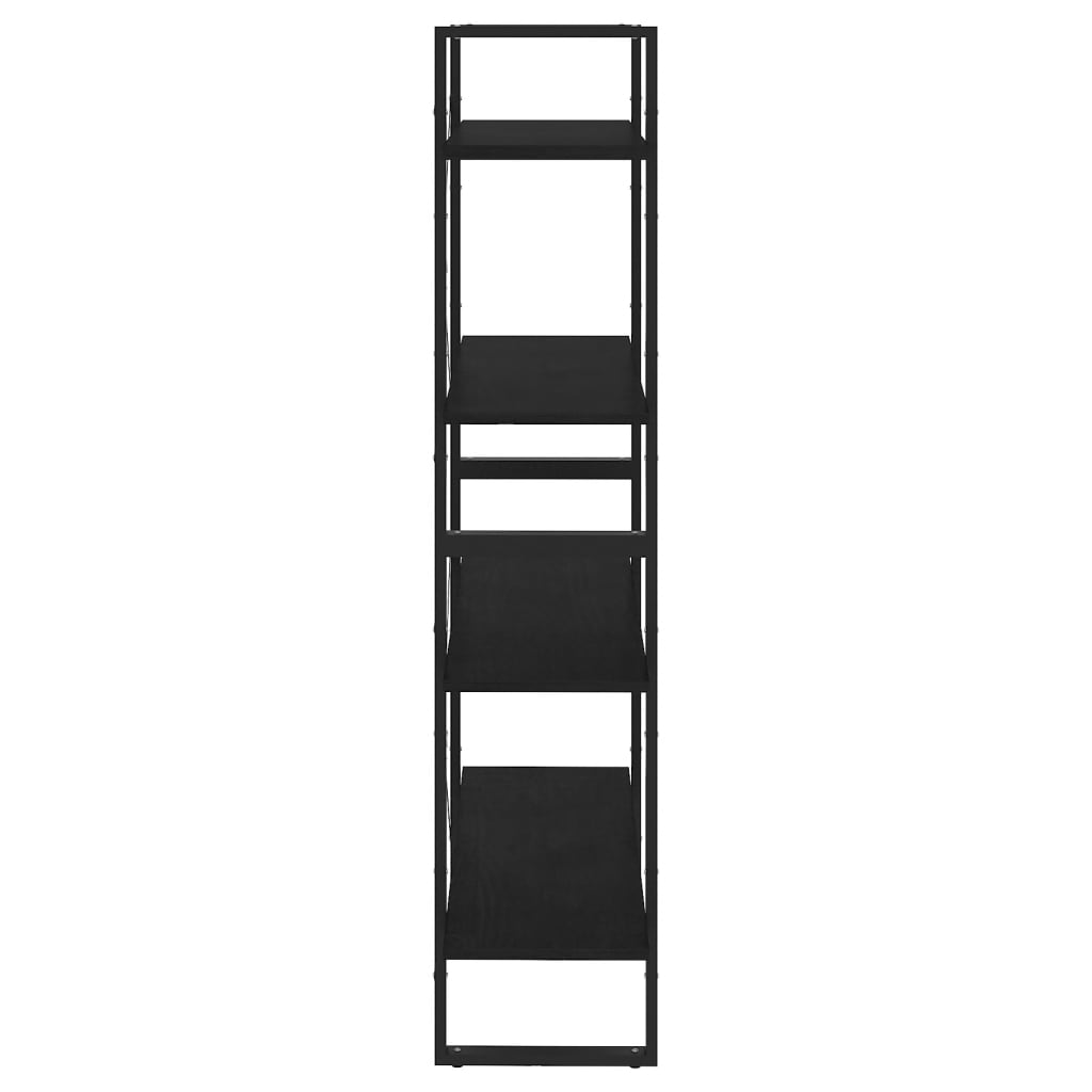 vidaXL 4-Tier Book Cabinet Black 80x30x140 cm Solid Pine Wood