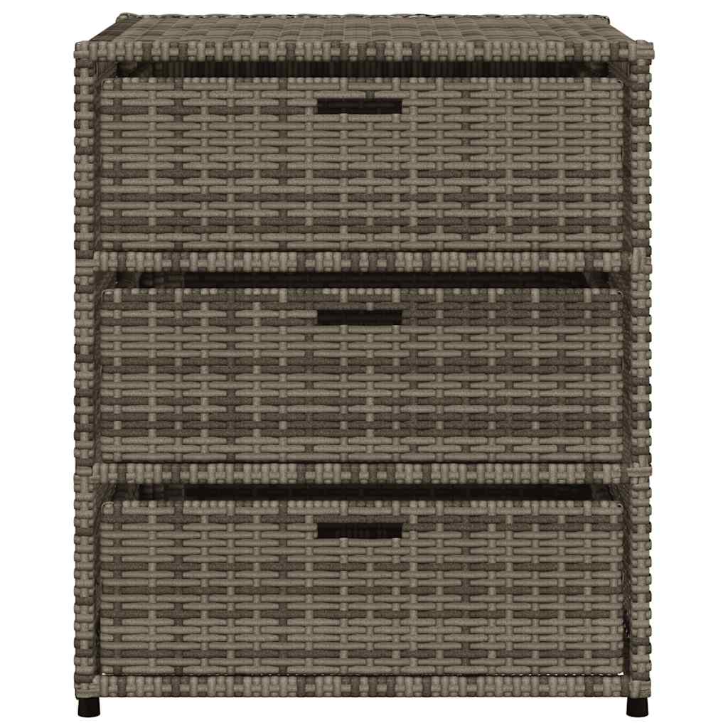 vidaXL Garden Storage Grey 55x59x69 cm Poly Rattan
