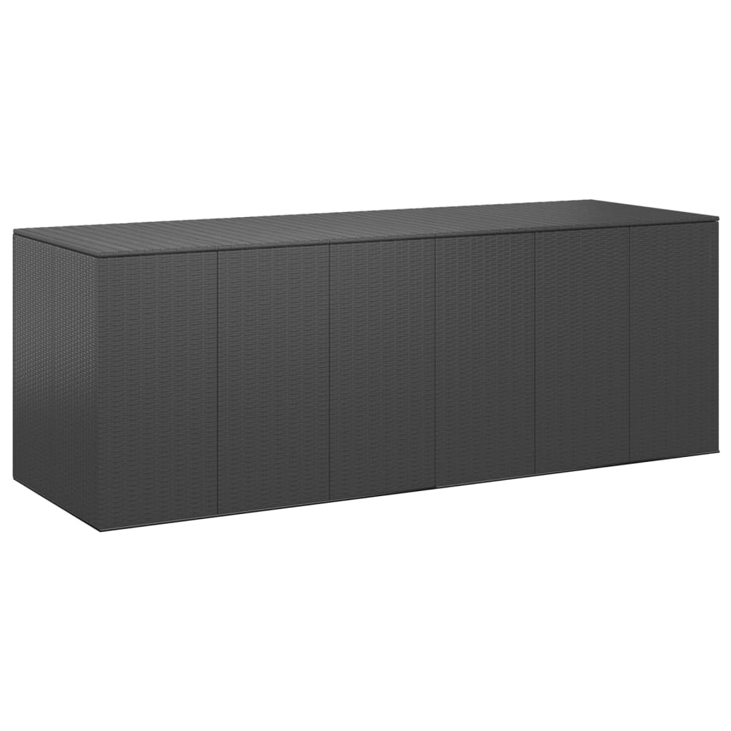 vidaXL Garden Cushion Box PE Rattan 291x100.5x104 cm Black