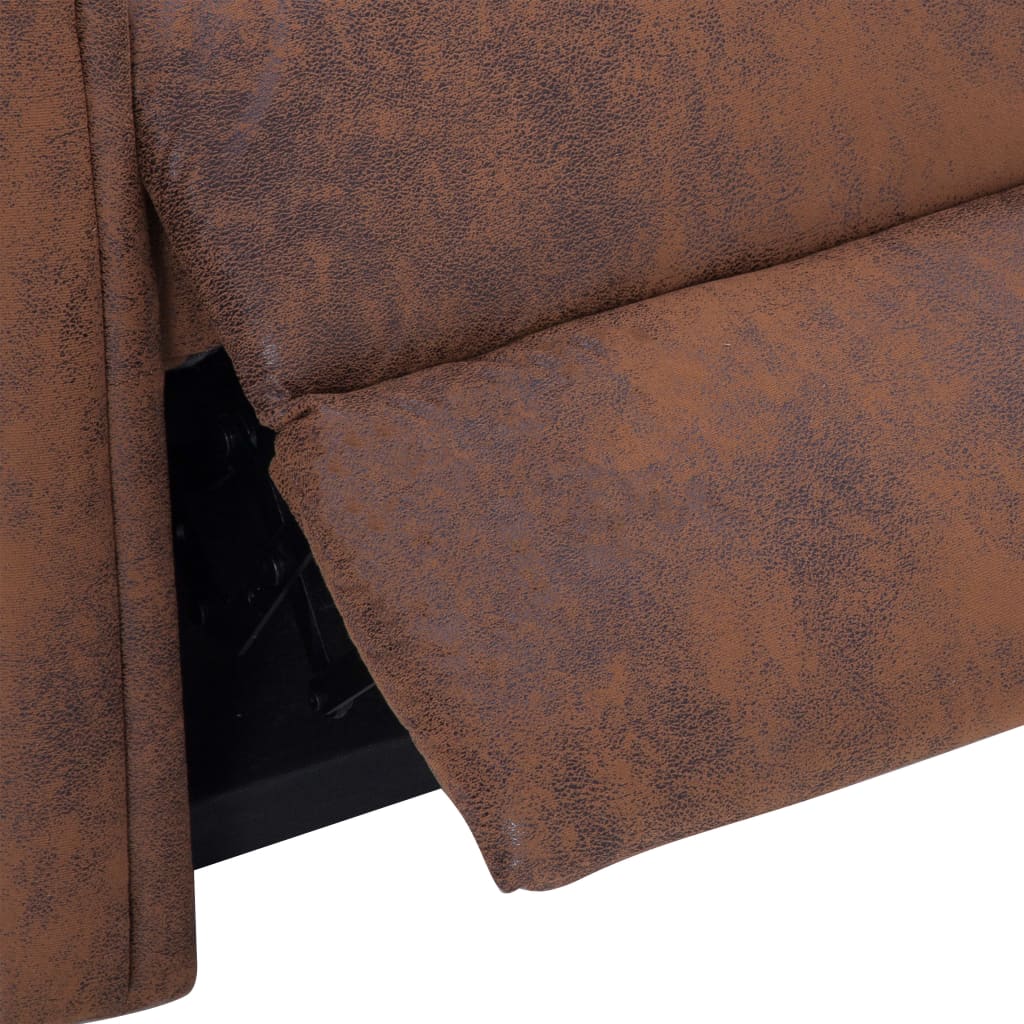 vidaXL Massage Recliner Chair Brown Faux Suede Leather