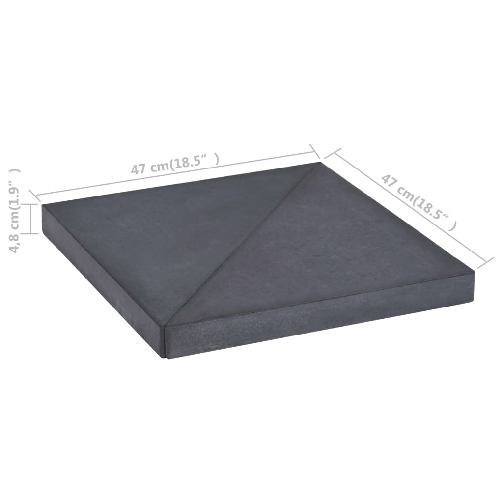 vidaXL Umbrella Weight Plate Black Granite Square 15 kg
