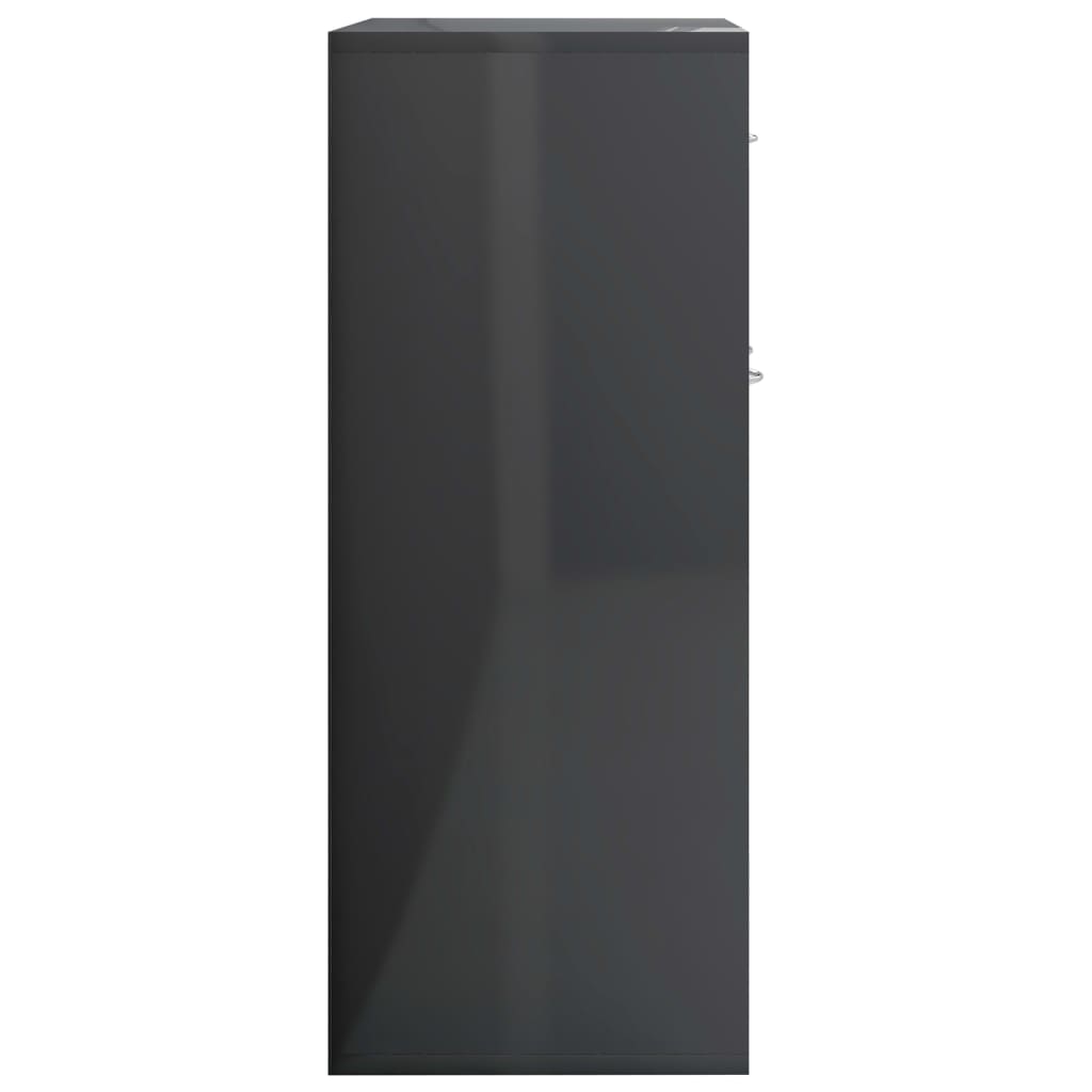 vidaXL Sideboard High Gloss Grey 60x30x75 cm Engineered Wood