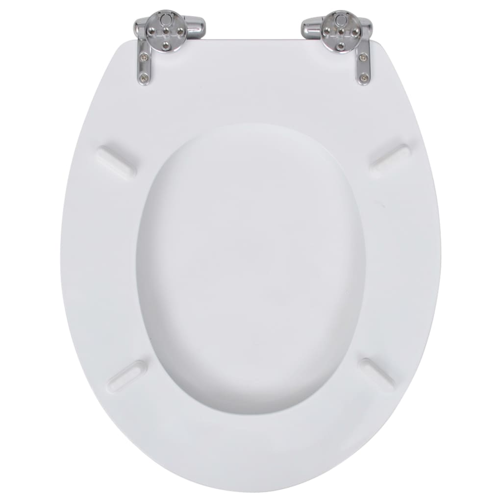 vidaXL Toilet Seats with Soft Close Lids 2 pcs MDF White