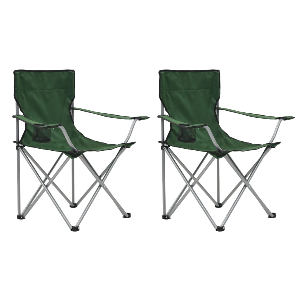 vidaXL Camping Table and Chair Set 3 Pieces Green