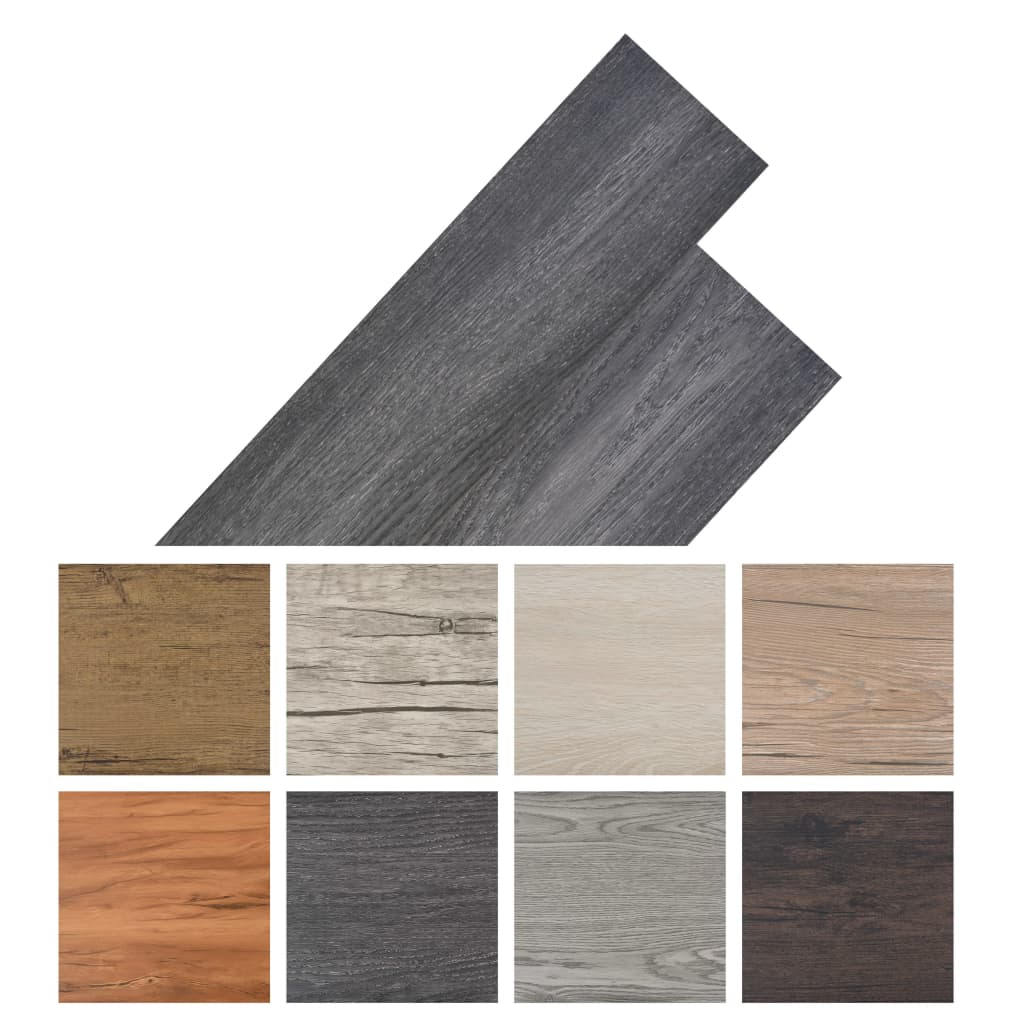 vidaXL Self-adhesive PVC Flooring Planks 2.51 m² 2 mm Black and White