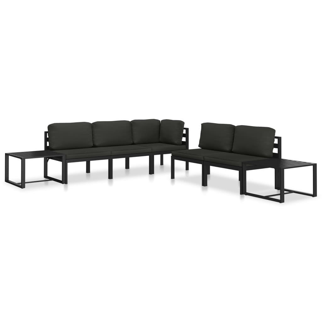 vidaXL Sectional Middle Sofa with Cushions Aluminium Anthracite