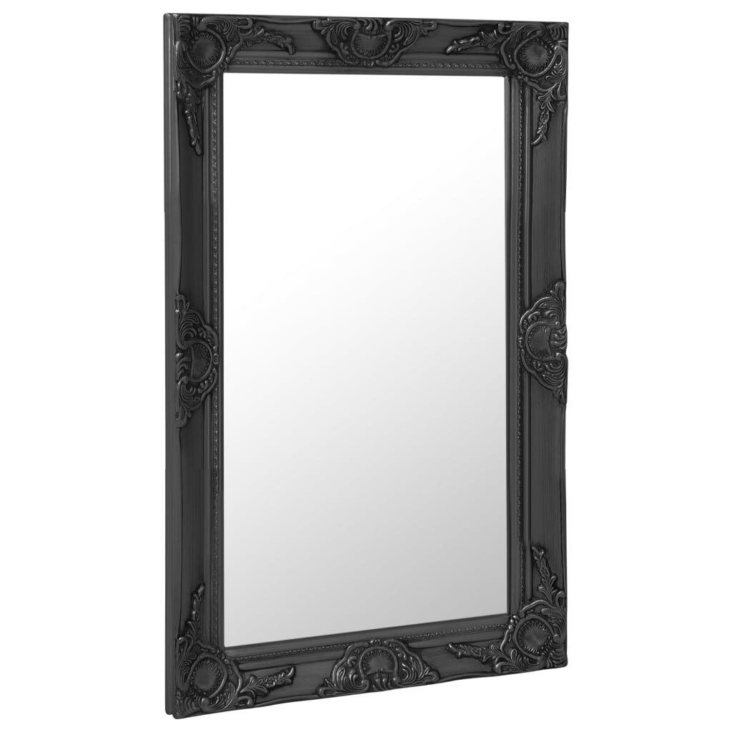 vidaXL Wall Mirror Baroque Style 50x80 cm Black