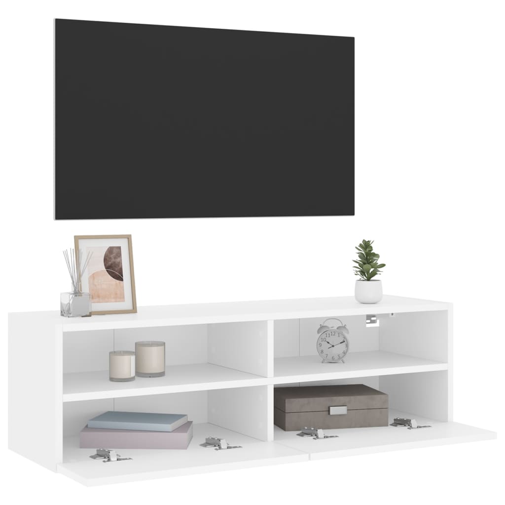vidaXL TV Wall Cabinet White 100x30x30 cm Engineered Wood