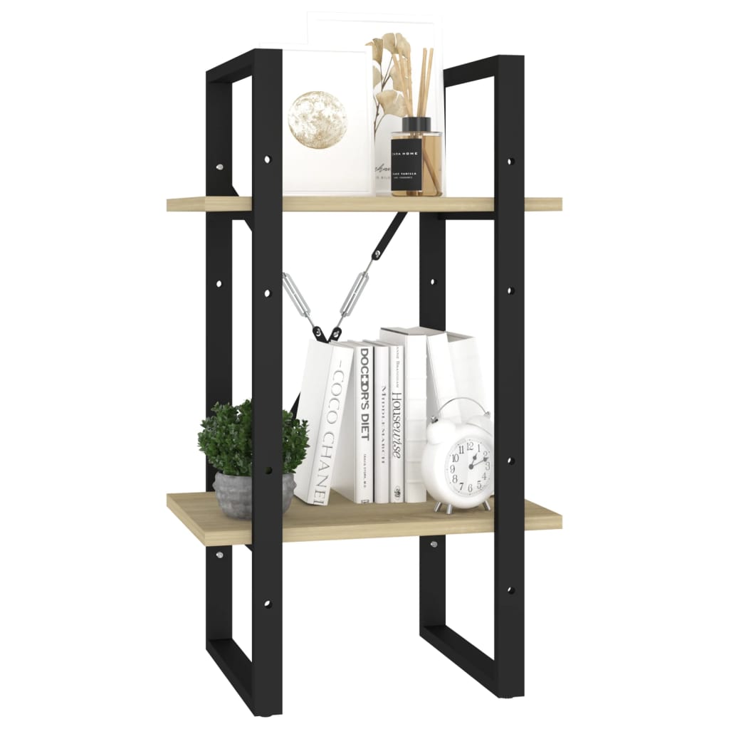 vidaXL 2-Tier Book Cabinet Sonoma Oak 40x30x70 cm Engineered Wood