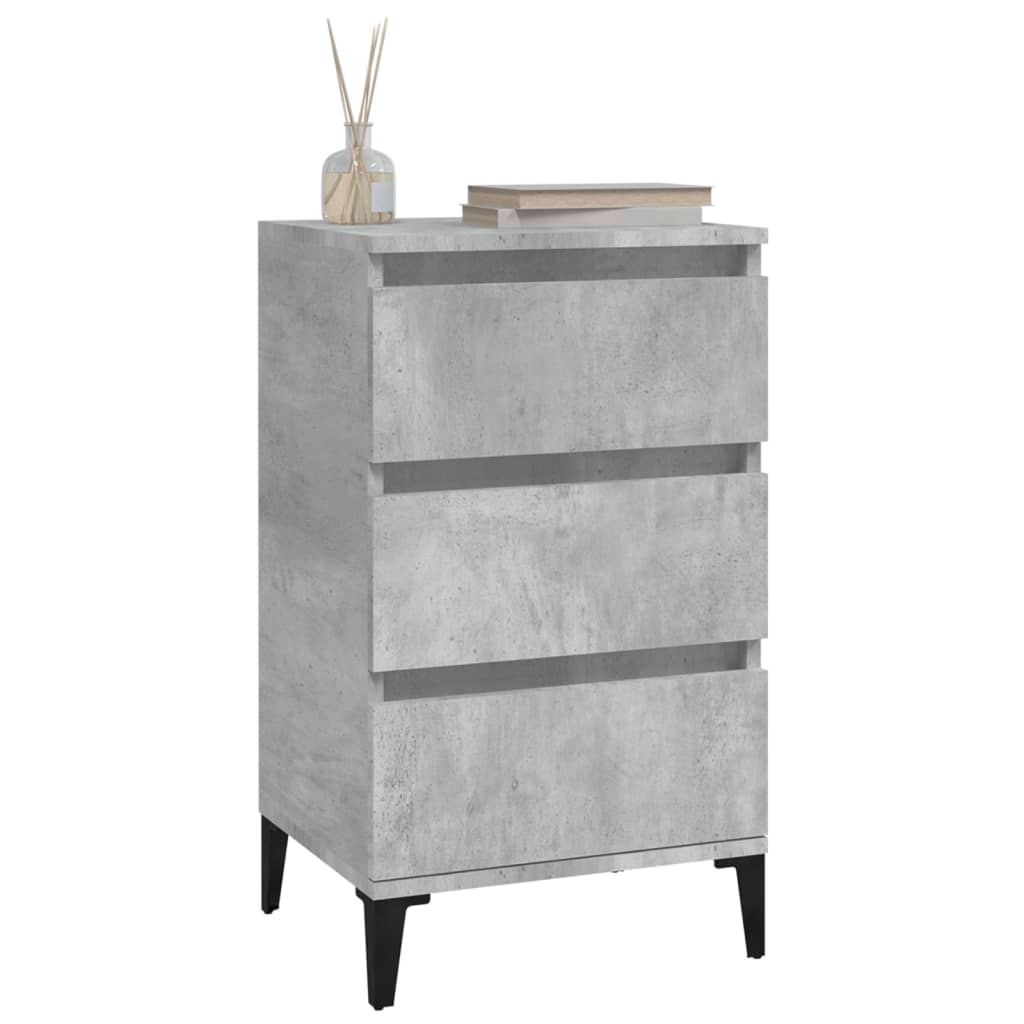 vidaXL Bedside Cabinet Concrete Grey 40x35x70 cm Engineered Wood