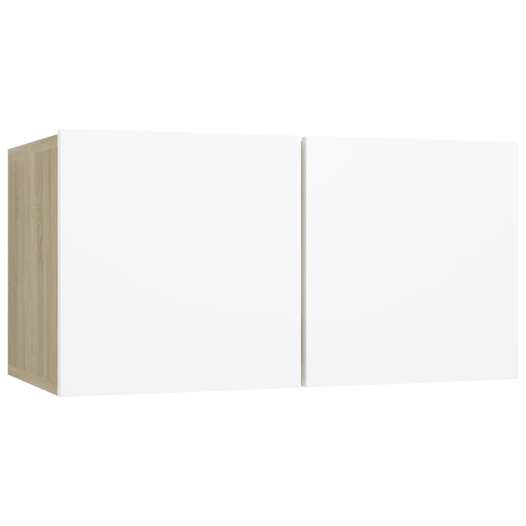 vidaXL Hanging TV Cabinet White and Sonoma Oak 60x30x30 cm