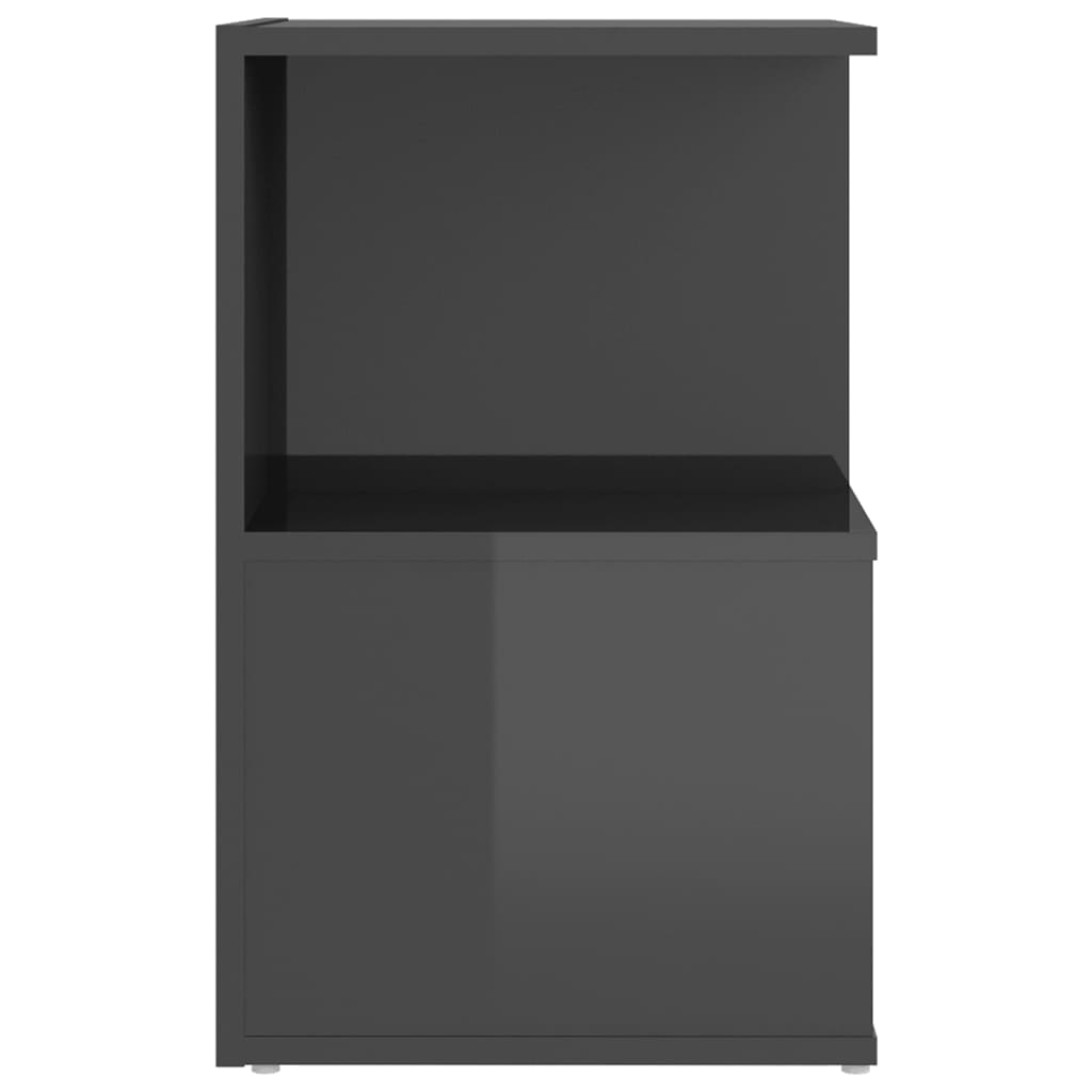 vidaXL Bedside Cabinet High Gloss Grey 35x35x55 cm Engineered Wood