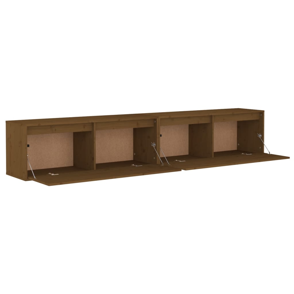 vidaXL Wall Cabinets 2 pcs Honey Brown 100x30x35 cm Solid Wood Pine