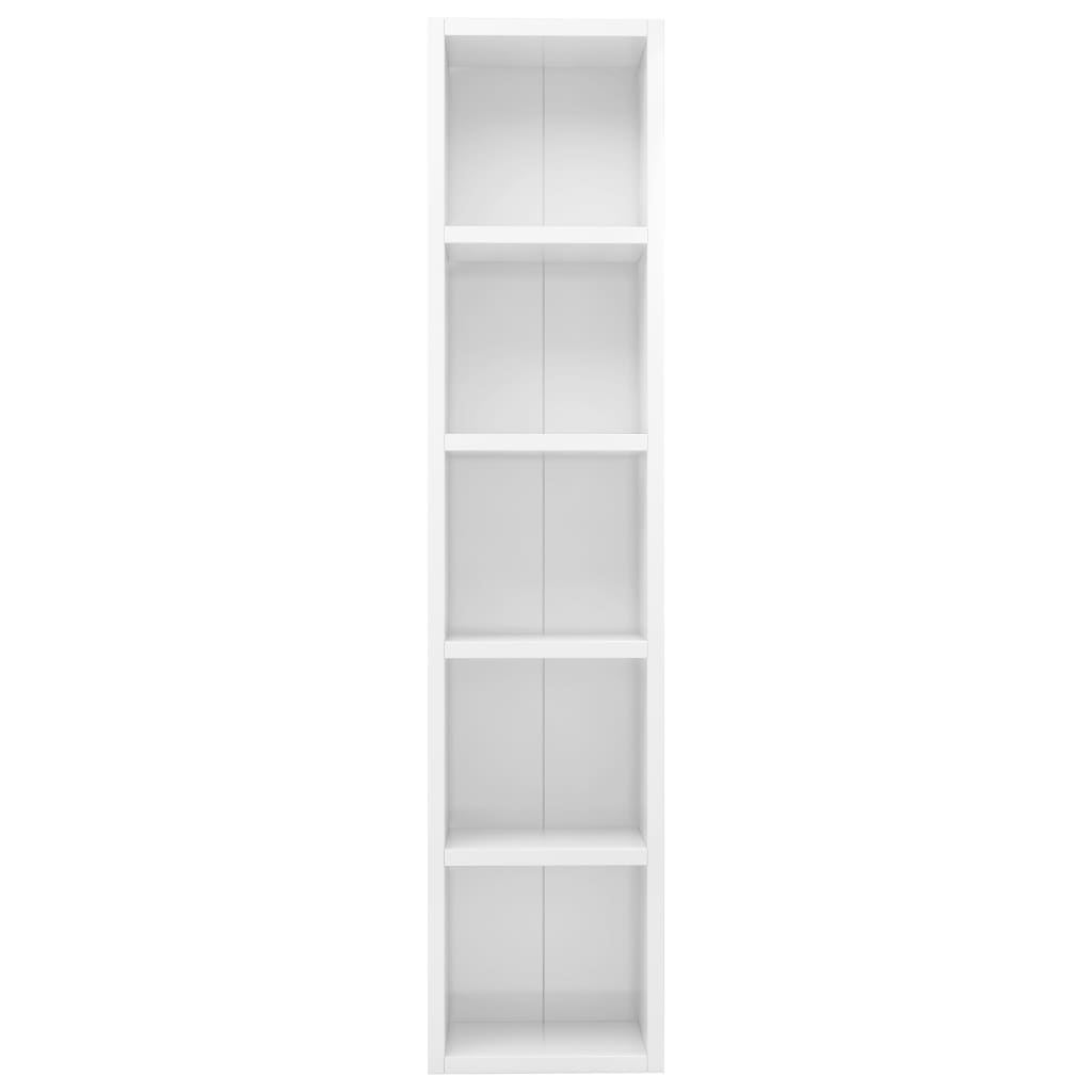 vidaXL CD Cabinet High Gloss White 21x16x93.5 cm Engineered Wood