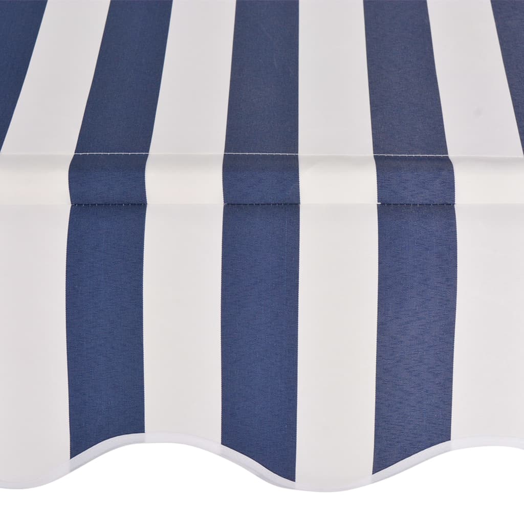 vidaXL Manual Retractable Awning 350 cm Blue and White Stripes