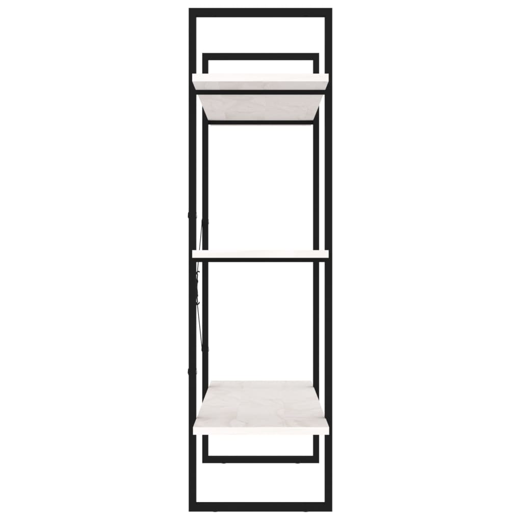 vidaXL 3-Tier Book Cabinet White 100x30x105 cm Solid Pine Wood