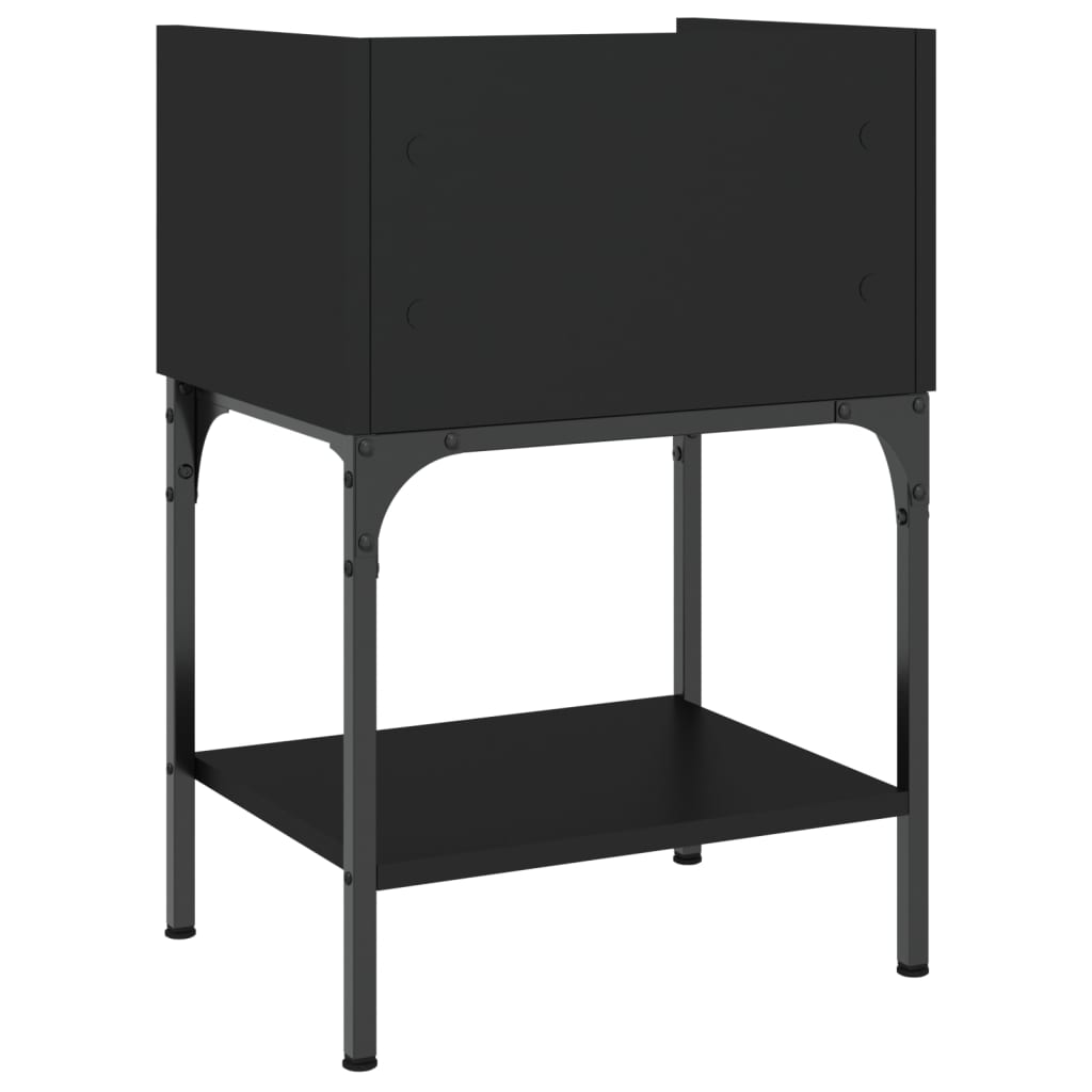 vidaXL Bedside Table Black 40.5x31x60 cm Engineered Wood