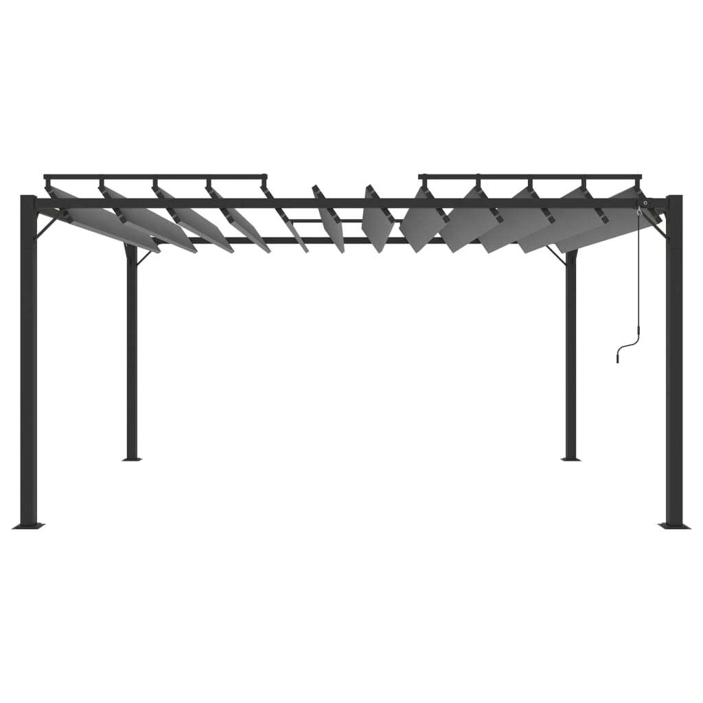 vidaXL Gazebo with Louvered Roof 3x4 m Anthracite Fabric and Aluminium