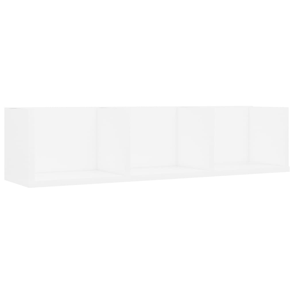 vidaXL CD Wall Shelf White 75x18x18 cm Engineered Wood