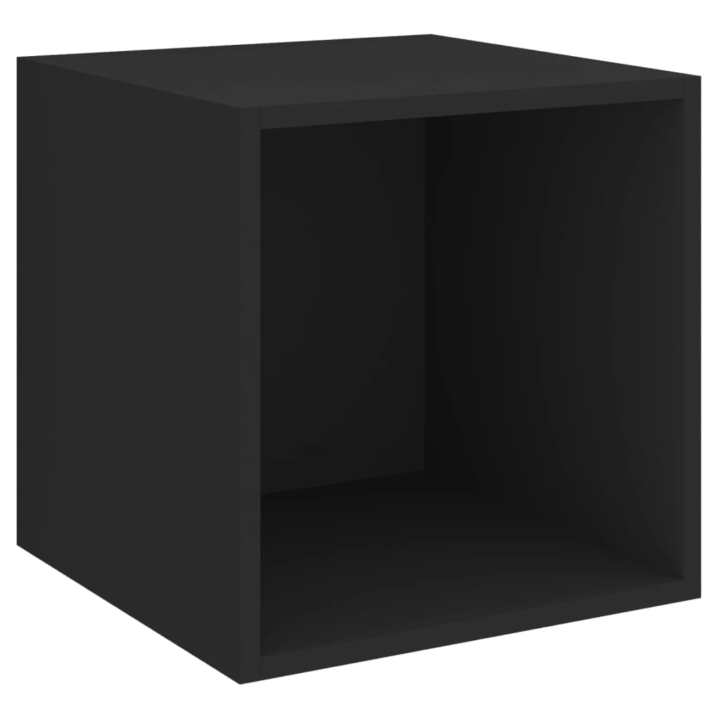 vidaXL Wall Cabinets 2 pcs Black 37x37x37 cm Engineered Wood