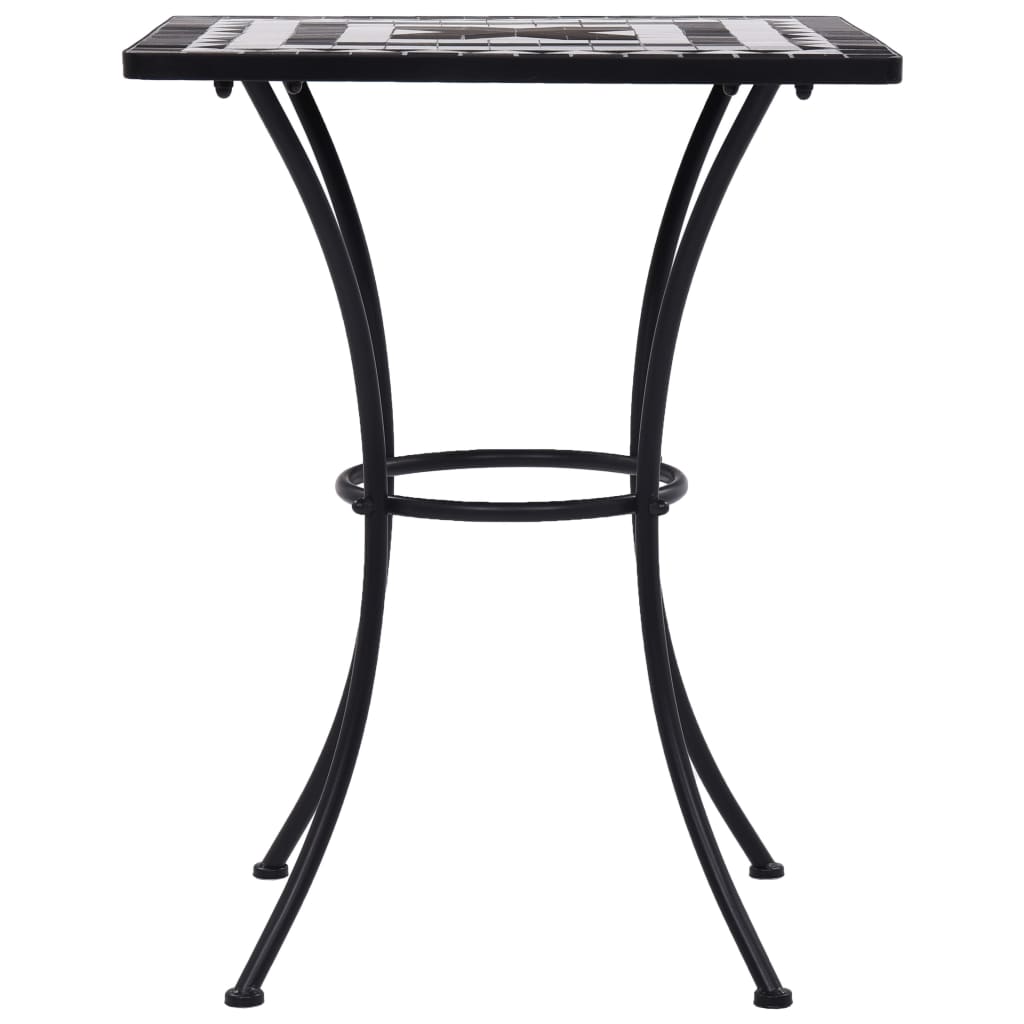 vidaXL Mosaic Bistro Table Black and White 60 cm Ceramic